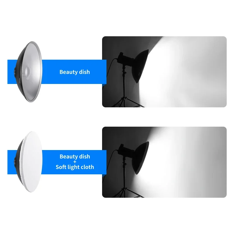 Neewer 55cm Silver Beauty Dish with Diffuser Cloth and Honeycomb Grid - Image 5